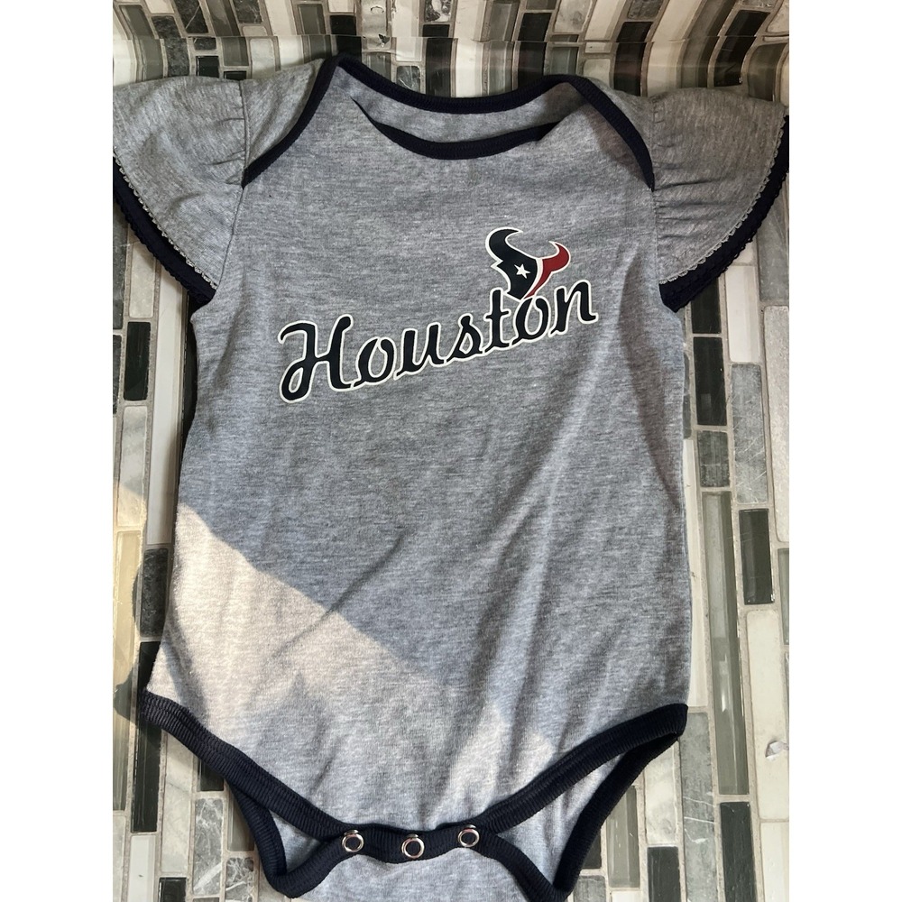 Houston Texans Girls Bodysuit‎ Top Baby Kids Size 9-12Mo NFL Gray